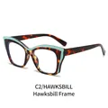 Fashionable TR90 cat-eye glasses frame in tortoiseshell finish with mint green accent - Tortoise & Green Frame