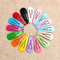 Set of 15 colorful candy-colored teardrop BB hair clips in various bright matte finishes - Mixed Random
