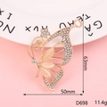 Golden butterfly pendant with white rhinestones and opals, 63mm x 50mm DIY accessory - D698 Plum Blossom Cat Eye Butterfly