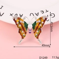 DIY Butterfly alloy charm with colorful enamel and rhinestones for jewelry making - D1249 Butterfly (Silver Base)