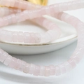 Strand of 6x3mm pink quartz abacus beads for DIY jewelry making and accessory crafts - Rose Quartz