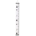 Nordic canvas height chart for kids featuring black and white UFO and cloud patterns - Style D / Kraft Paper Box Packaging
