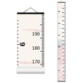 Nordic canvas height chart for kids featuring pink watercolor patterns and wooden frame - Style Q