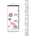 Canvas unicorn growth chart for kids with watercolor flowers and scale for wall decor - Style S