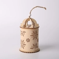 Wooden Christmas lantern with hollow snowflake pattern and LED light effect - Style 1-Cylindrical Snowflake