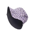 Reversible canvas bucket hat featuring a purple leopard print design and black lining - M(56-58cm) / Leopard Print Purple