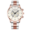 Geneva business watch with rose gold and silver bicolor steel strap and white dial - White Dial Two-Tone Rose Gold (Curved End)