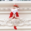 Plüsch Weihnachtsmann Anhänger mit rot-grün karierter Mütze für den Weihnachtsbaumschmuck - Weihnachtsmann