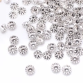 Silver flower bead caps for DIY jewelry making and bracelet findings bulk - GPHJ045