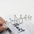 Cute silver rhinestone crown tiara headband for kids and flower girls princess style - Butterfly Crown Headband