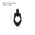 Minimalist black abstract figure resin sculpture focused pose 13cm height home decor - Mini Black: Focused Style