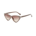 Chic cat-eye sunglasses with translucent light brown frames and gradient lenses - Pink Frame / Pink Lens