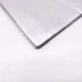 Detail shot of silver metallic tissue paper with reflective finish and elegant folds - Silver