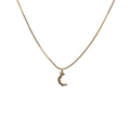 Collana dorata alla moda con ciondolo a mezzaluna e stella con zirconi micro-incastonati - Luna