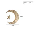 Decorazione natalizia luna e stella in ferro dorato, trama a rete metallica, 20x20cm - 20CM Oro