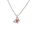 Halskette in Roségold mit Schmetterling-Anhänger und Kristallen auf Box-Kette - Roségold