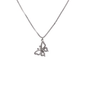 Silberne Schmetterling Halskette mit Zirkonia-Anhänger an einer feinen Box-Kette für Damen - Weißgold