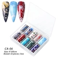 Christmas nail art transfer foil set with snowflakes and reindeer patterns, 10 rolls - Christmas Starry Sky Paper 06 (CA-06) / 10 Pieces Pack
