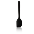 Classic small black silicone spatula with one-piece design and hanging hole for baking - Black
