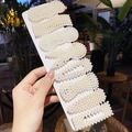 Elegante juego de 8 pinzas para el cabello de perlas blancas en formas geométricas - Juego de 8 piezas 1
