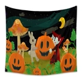 Bohemian Halloween wall tapestry with cartoon pumpkin, rabbit and star night sky pattern - WSJ03-Cartoon Pumpkin Rabbit Vampire / 73X95CM (Brushed Fabric)