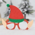 Christmas elf glasses frame with red glitter finish and felt ears for festive party prop - Red Elf Glasses