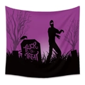 Halloween tapestry with purple zombies and Trick or Treat tombstone background cloth - WSJ25-Dark Purple Zombie Tombstone / 73X95CM (Brushed Fabric)
