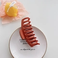 Matte brick red large hair claw clip for women, non-slip design for thick hair accessory - Brick Red