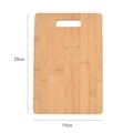 Bamboo cutting board with top handle hole, 28cm x 19cm size, natural wood grain finish - Cutting Board with Handle