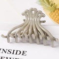 Fashionable taupe octopus hair claw clip with glossy finish on a minimalist background - 8.3CM Small / Gray