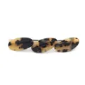 Tortoiseshell pattern acetate hair clip with triple oval geometric design for women - Cream Tortoise