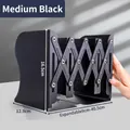 Adjustable black metal bookend, extendable from 9cm to 40.5cm for desk organization - Minimalist Black - Medium
