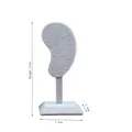 Grey velvet earring display stand with asymmetric bean-shaped rack and square base, height 17cm - Ice Grey Velvet / Gray