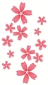 Adesivi per tatuaggi temporanei con fiori di ciliegio rosa sfumati per donna - Stile Ciliegio a Cinque Petali Sfumato (LY409)