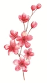 Tatuaggio temporaneo di fiori di ciliegio rosa stile acquerello per clavicola sexy - Stile Ramo di Fiori di Pesco Acquerello (LY412)
