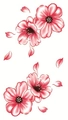 Tatuaggi temporanei a fiori di ciliegio acquerello con petali rosa sfumati - Stile Ciliegio Texture Acquerello (LY428)
