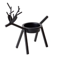 Minimalist black iron reindeer candle holder for festive European style table decoration - Black