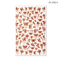 Red and gold glitter butterfly nail art stickers in various patterns, model ZY-038 - ZY-038 Red