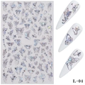 Holographic 3D butterfly nail stickers featuring silver laser elf and star patterns - Laser Silver Butterfly (L04)