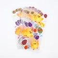 Easter candy bags featuring cartoon yellow chicks and colorful patterned egg designs - Chick Egg (With Twist Ties)