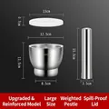 Large 304 stainless steel mortar and pestle set with lid for garlic and herb grinding - Large Upgraded Reinforced