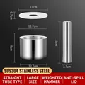 Large 304 stainless steel mortar and pestle set with lid for kitchen grinding - Large Straight Style