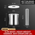 Set mortaio e pestello in acciaio inox 304 con corpo curvo e coperchio paraspruzzi - Cilindro Borchiato