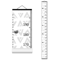Nordic canvas height chart for kids with gray geometric patterns and wooden frame - Style I