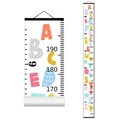 Nordic canvas growth chart for kids with wooden frame and cartoon alphabet numbers - Style K