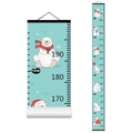 Nordic canvas height chart for kids with polar bear pattern and wooden hanging rod - Style O