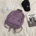 Minimalist purple canvas backpack for women featuring adjustable straps and front pocket - Without Pendant / Purple