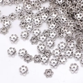 Hollow flower bead caps in antique silver finish for DIY jewelry making and bracelet design - GPHJ040
