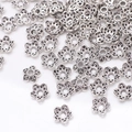 Vintage silver plum blossom alloy bead spacers for DIY jewelry making and craft projects - GPHJ049