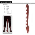 Detailansicht des 103 cm roten Drachenschwanz-Cosplay-Requisits mit Schuppenstruktur - Roter Drachenschwanz Für Erwachsene
